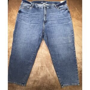 Old Navy Womens Plus OG Straight High Rise Ankle Extra Stretch Blue Jeans 28 NWT